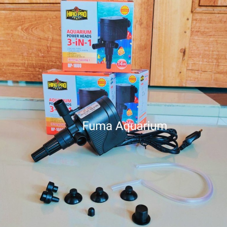 Mesin Pompa Celup HIRO PRO 1600 Pompa Filter Aquarium Aquascape Hidroponik Submersible Pump Power Head