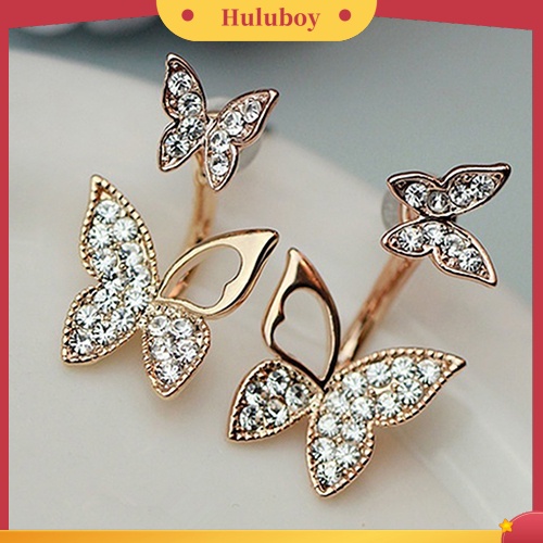 Hu Hu Hu Hu Hu Alat Bantu Pasang Kacamata♡ Anting Tusuk Model Kupu-Kupu Dengan Berlian Imitasi Untuk Wanita