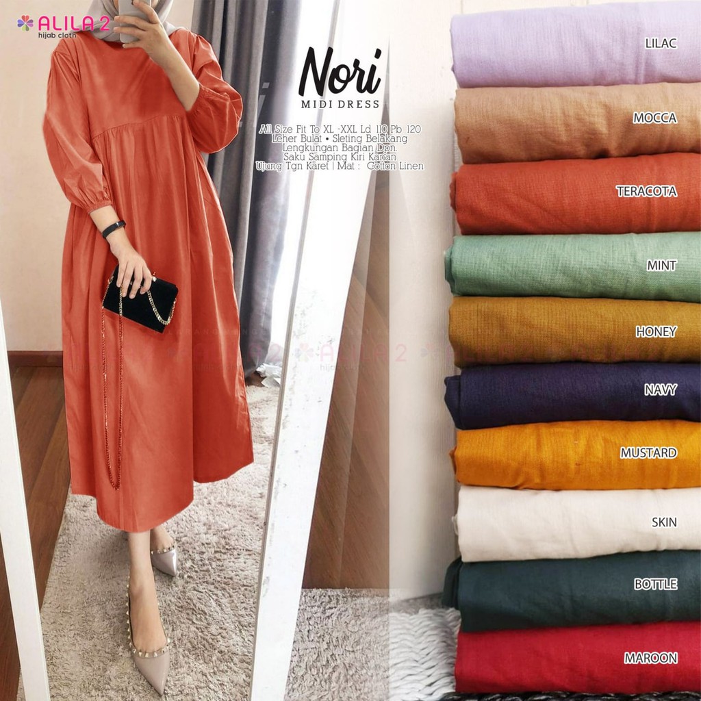 [MIDI] Nori Midi Dress by Alila 2 - Midi Dress Muslim - Midi Dress LD 110 cm Matt Cotton Linen