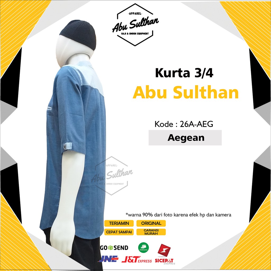 BAJU KURTA ABU SULTHAN 3/4 / KURTA WARNA / KURTA MOTIF / PROMO KURTA