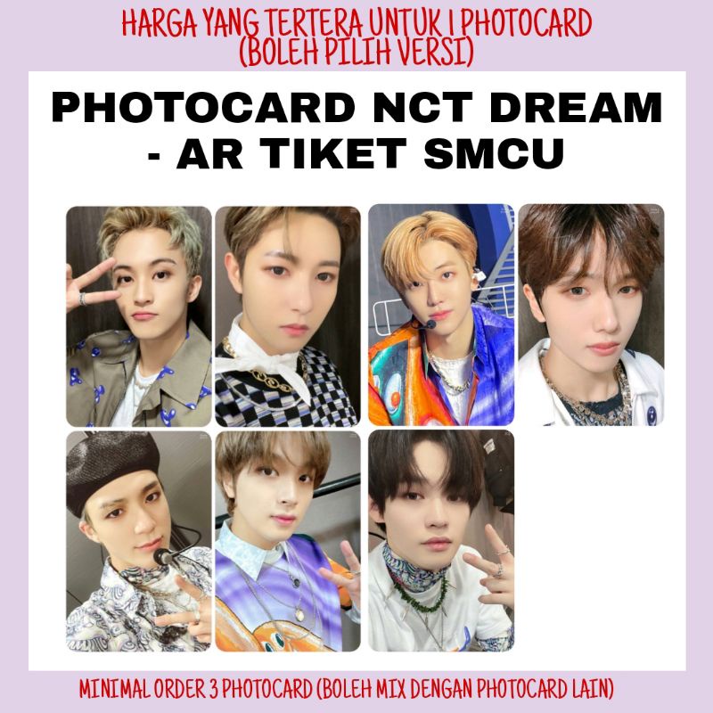 UNOFFICIAL PHOTOCARD NCT DREAM - AR TICKET SMCU MURAH KPOP