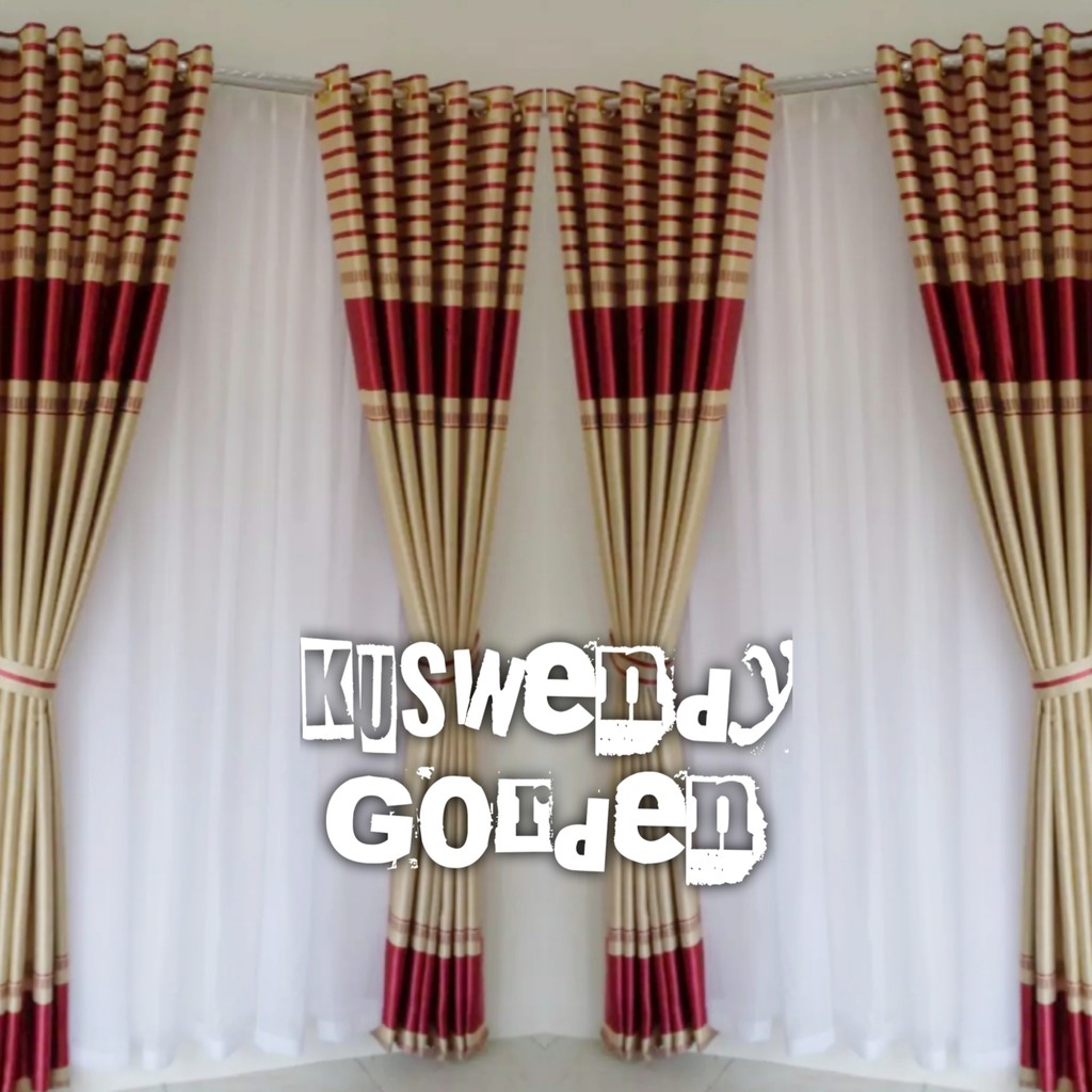 Gorden Blackout Garis 100 x 250 cm Tinggi 2.5 meter Hordeng Polos Jendela Pintu Tirai Minimalis