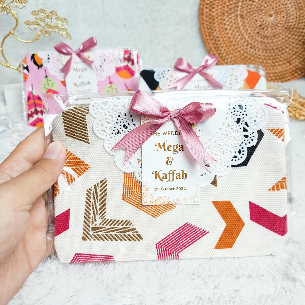 Pouch Dompet Kemas Plastik Souvenir Murah Souvenir Pernikahan Wedding Cantik Mewah