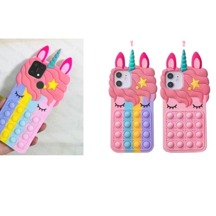 Recomend Case Pop it Samsung A32 4G A03 A03 Core A12 Karakter Unicorn 3D Soft Casing