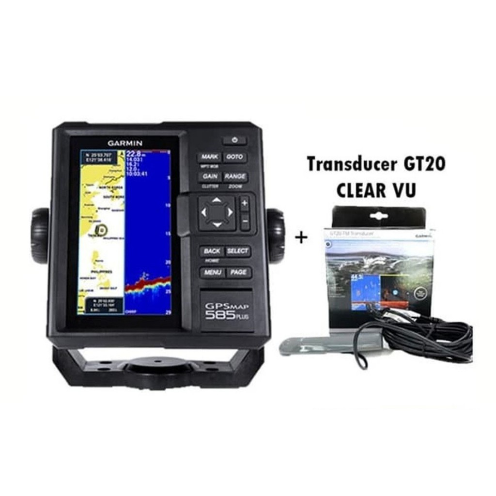 GARMIN GPSMAP 585 PLUS SEA CLEARVU TRANSDUCER GT20 NEW ORIGINAL GARANSI RESMI TAM