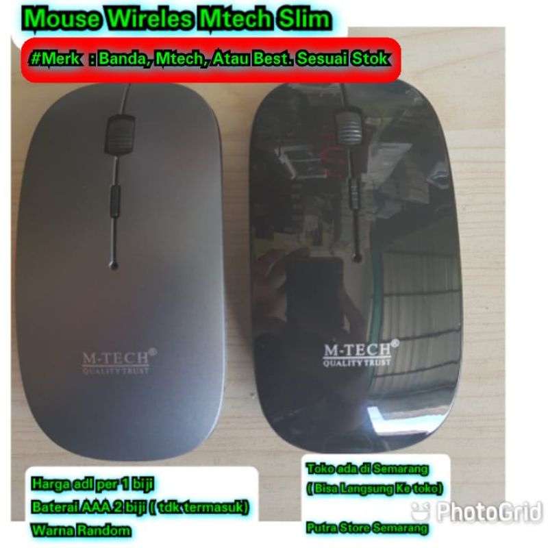 Mouse wireles Banda Slim Tipis Mouse tanpa Kabel Mouse Komputer Mouse Laptop