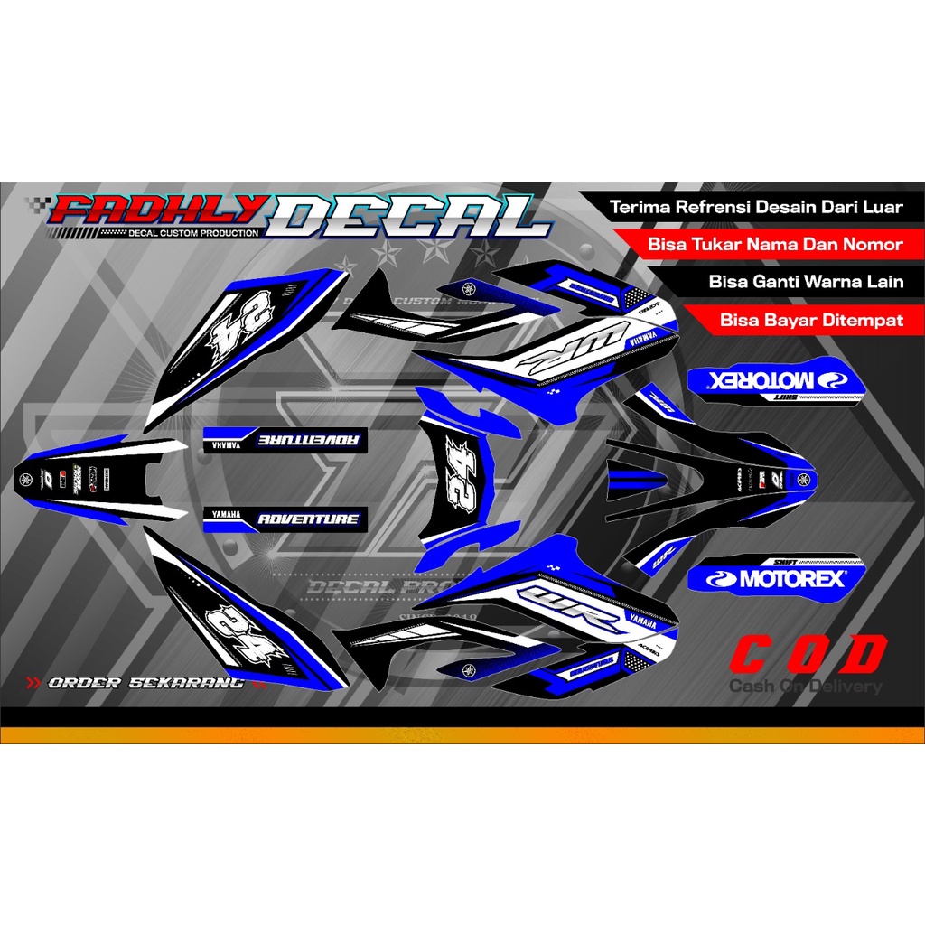 Decal Yamaha WR Biru Putih Sticker Fullbody Keren
