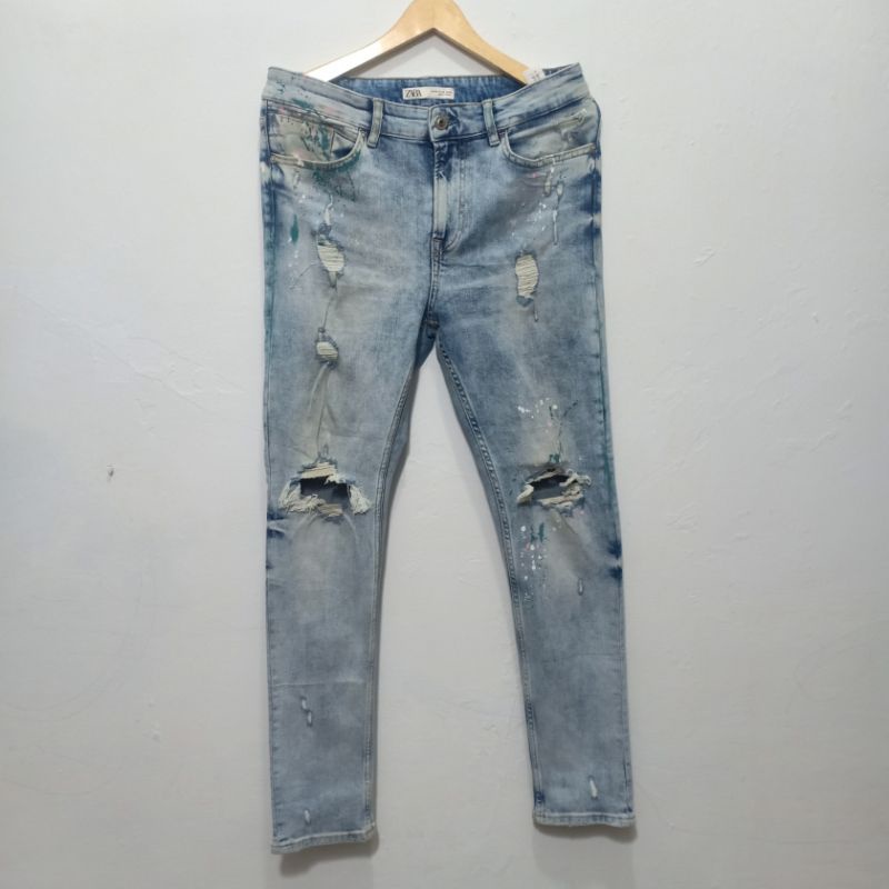 ripped jeans/Zara jeans/celana second original/size:34