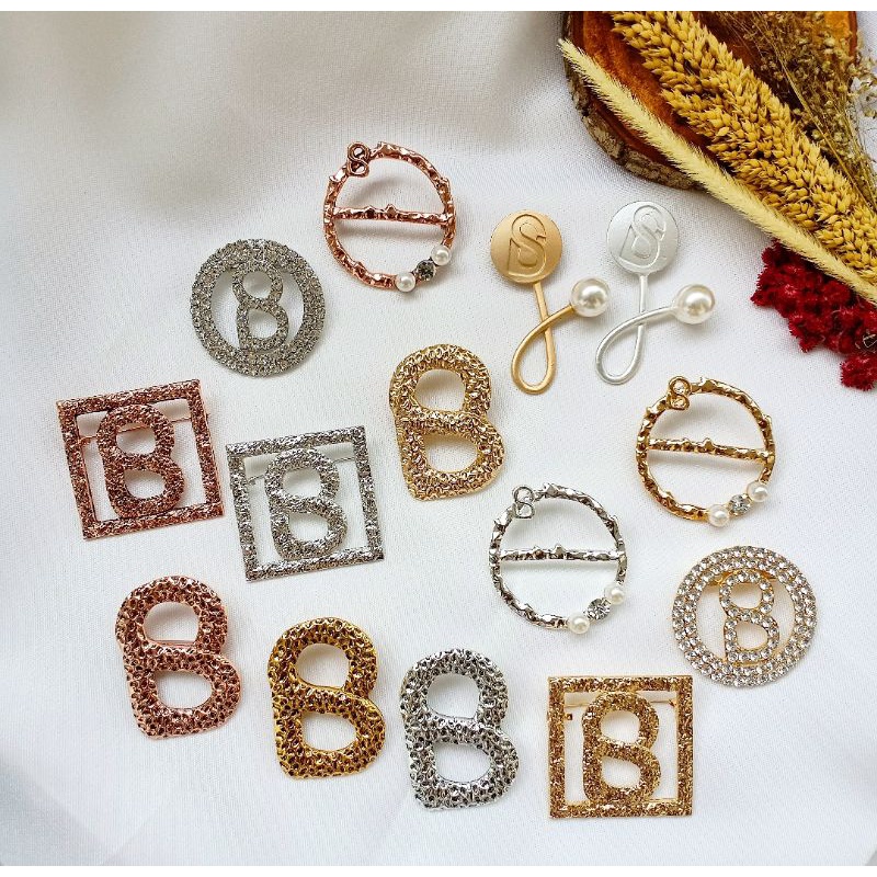 Brooch Buttonscarves KW//Bros Buttonscarves Polos/Mata/Mutiara-1