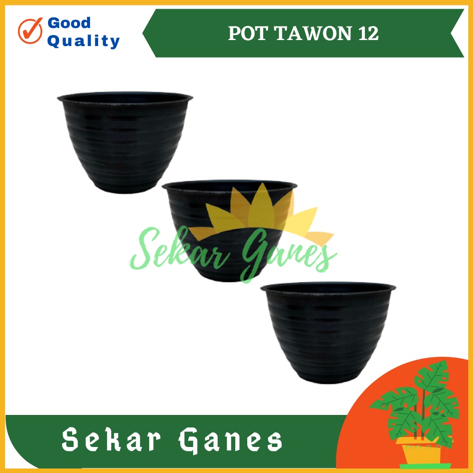 POT MDN 12 HITAM MOTIF TAWON - POT PLASTIK 12CM VAS POT BUNGA TAWON -  pot bunga AGLONEMA MURAH