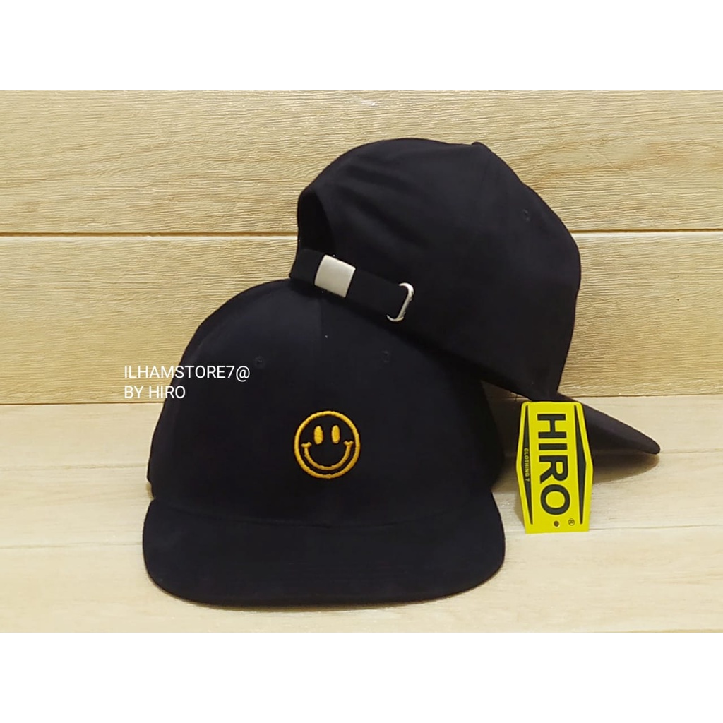 [COD]Topi Snapback Bordir SMILE EMOGI New Model/Topi Hiro Terlaris/Topi Distro Keren