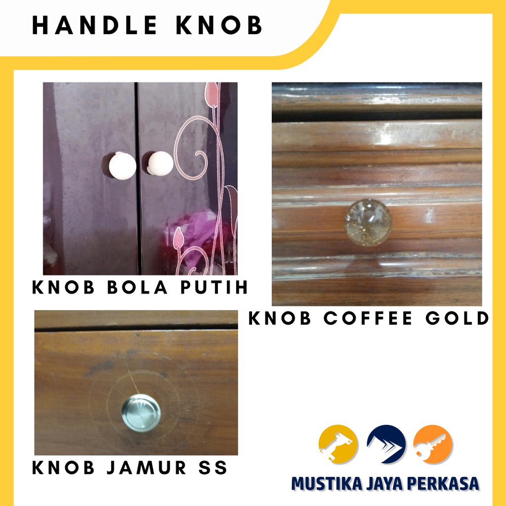 Handle Tarikan Knob Knop Fiber Laci Lemari Kecil Plastik Kaca Kayu