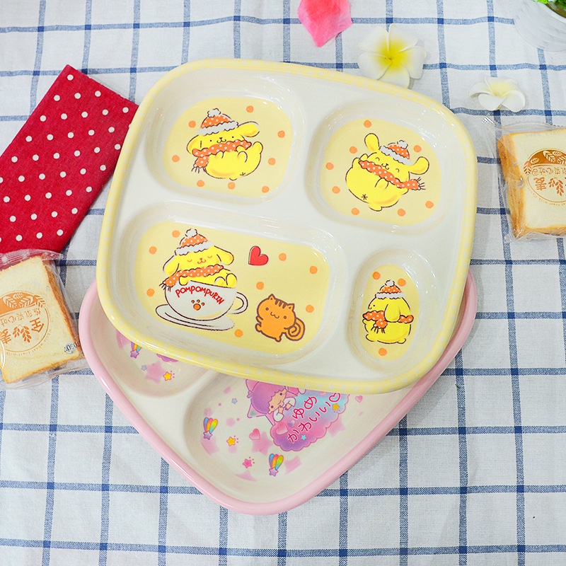 Piring makan anak melamin karakter PM019 melody pompurin doraemon tsum peralatan makan