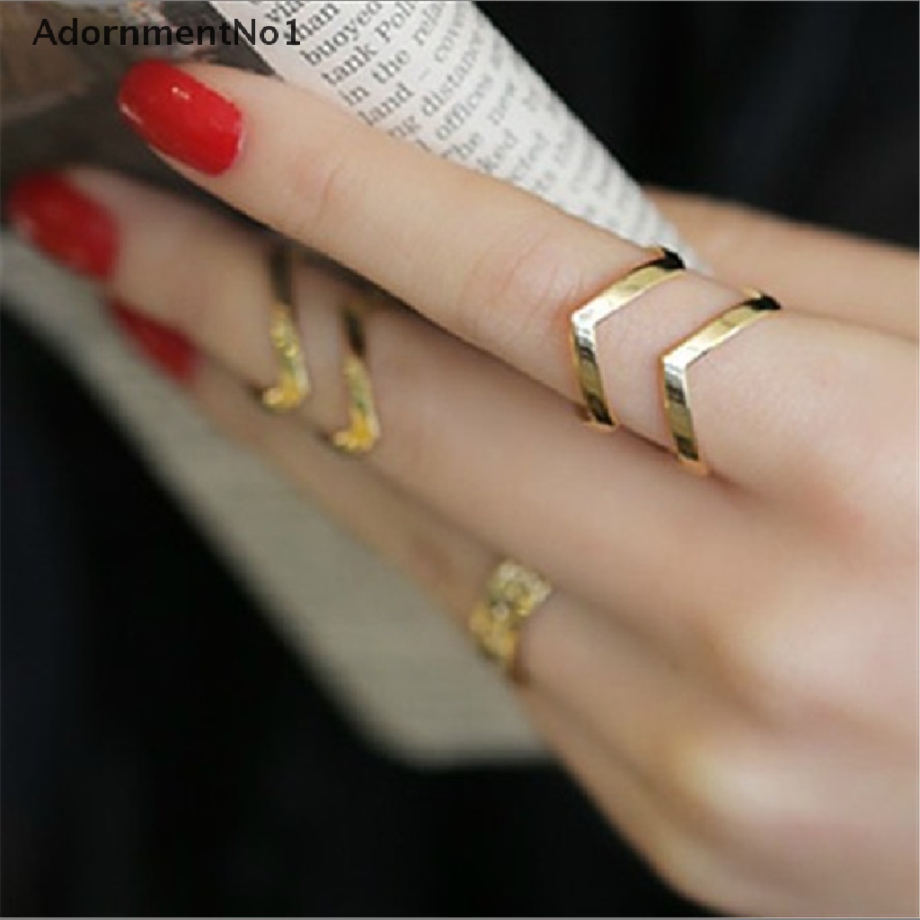 (AdornmentNo1) 3pcs / set Cincin Terbuka Fashion Gaya Punk Motif Geometri + Hollow Untuk Perhiasan Wanita / Hadiah