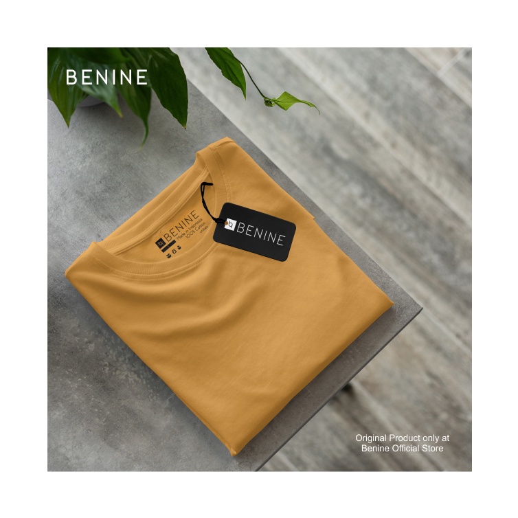 Benine Kaos Polos Mustard (kuning busuk) / Kaos Distro Premium / Kaos Pria Wanita / Lengan Pendek