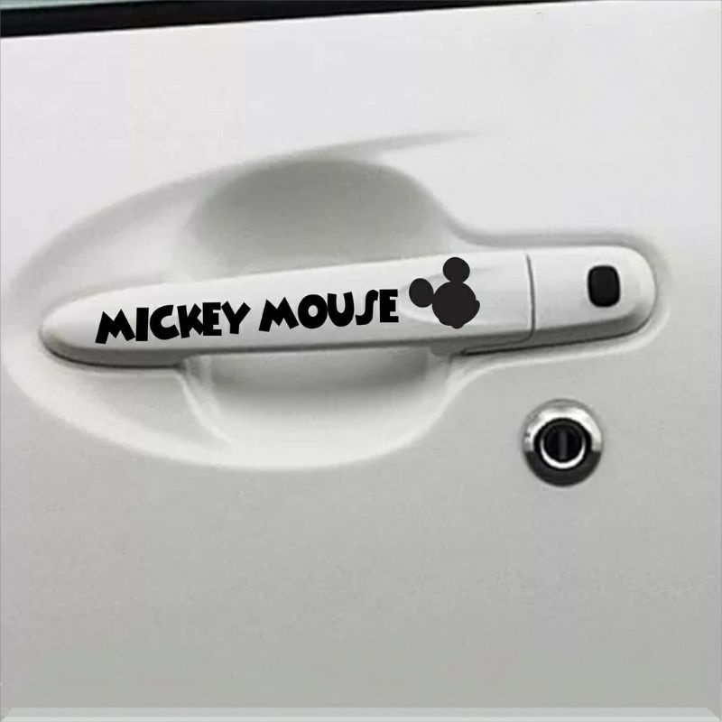 Cutting sticker mobil mickey mouse sticker handle mobil lucu sticker mobil.