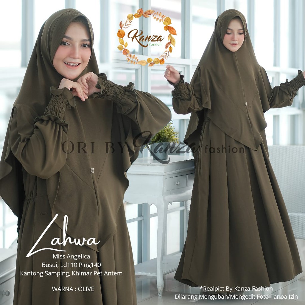 ZAHWA SYARI KHANZA SET DRESS TANGAN KERUT