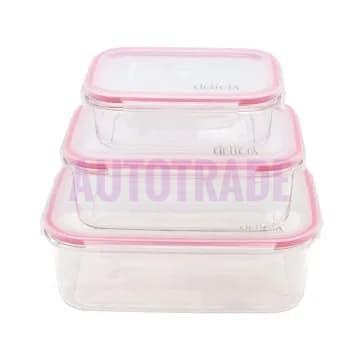 

Delicia Wadah Kotak Tempat Makanan Tritan 3 Pcs Food Container Set