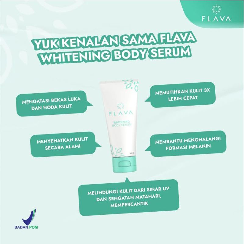 Flava Whitening Body Serum 10x Whitening Booster Collagen Bright Body Lotion / Serum Pemutih Badan Ampuh Permanen Bpom Viral