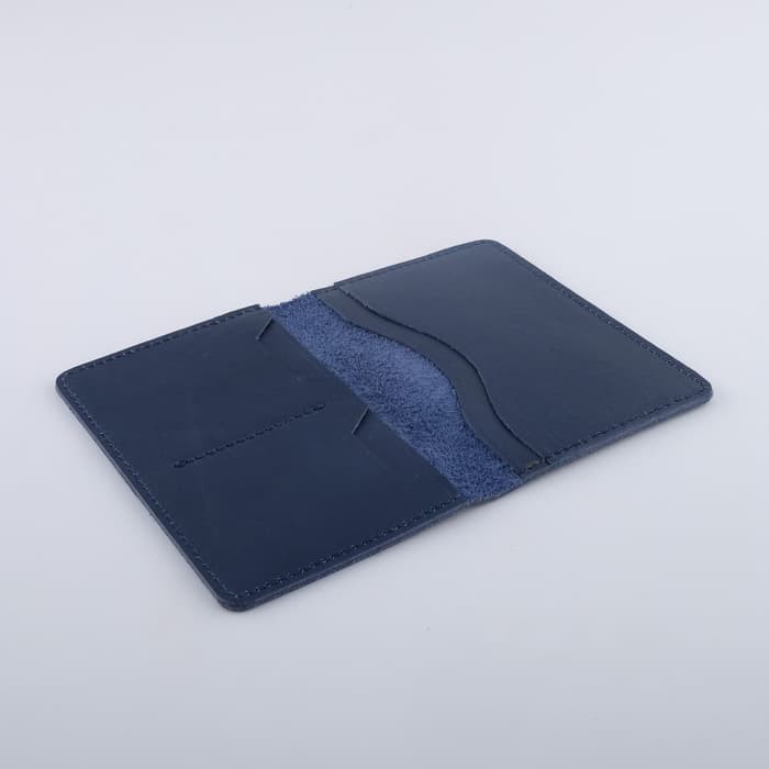 Dompet Passport simpel kulit sapi asli warna biru dongker - PHPW091