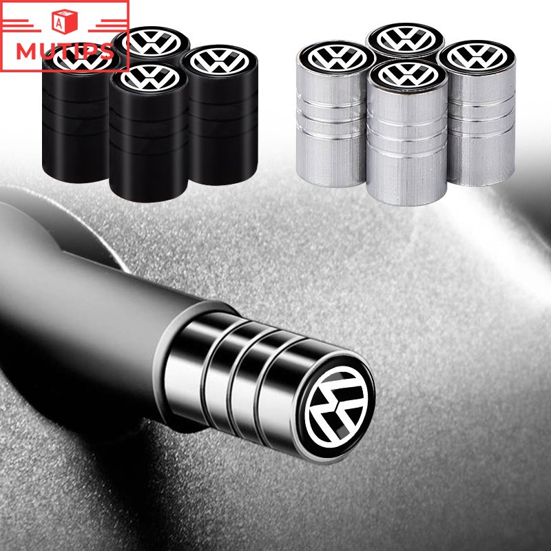 Volkswagen 4Pcs Tutup Pentil Ban Mobil Bahan Aluminum Alloy Untuk Scirocco Beetle B5 B6 B7 CC B8 T5 Polo Golf mk3 mk6 mk7