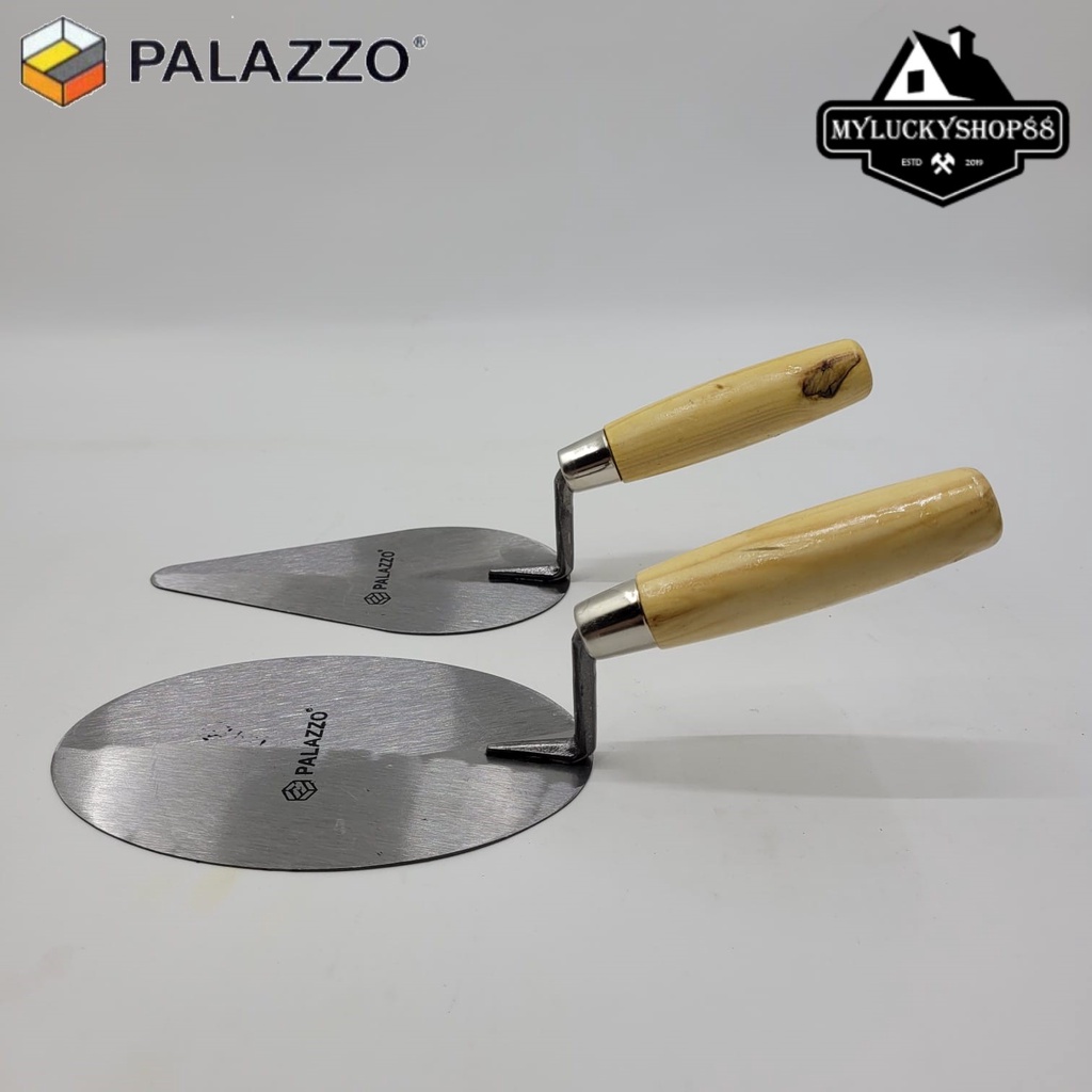 Sendok Semen Palazzo Gagang Kayu 6 inch Bulat Lancip 6&quot;