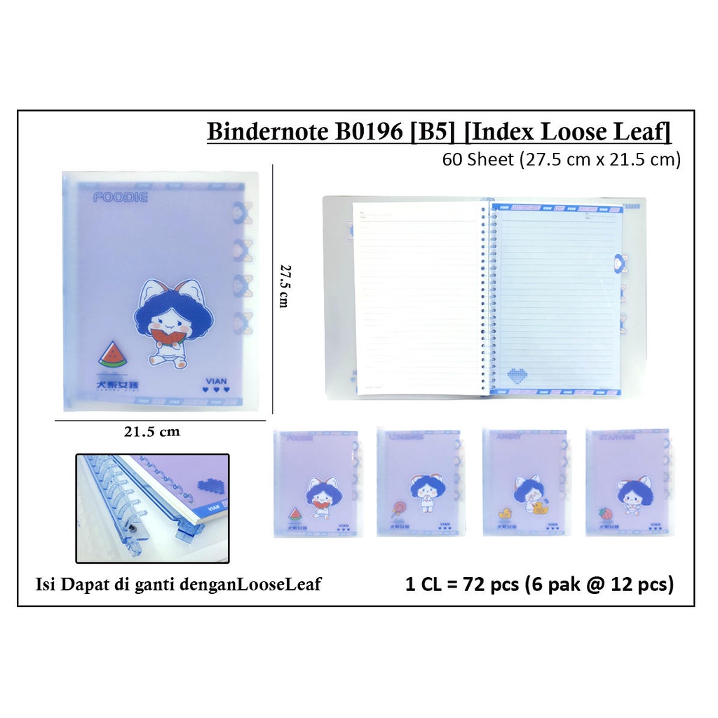 

map looseleaf wengu vian karakter b5 b0196 ring gunting