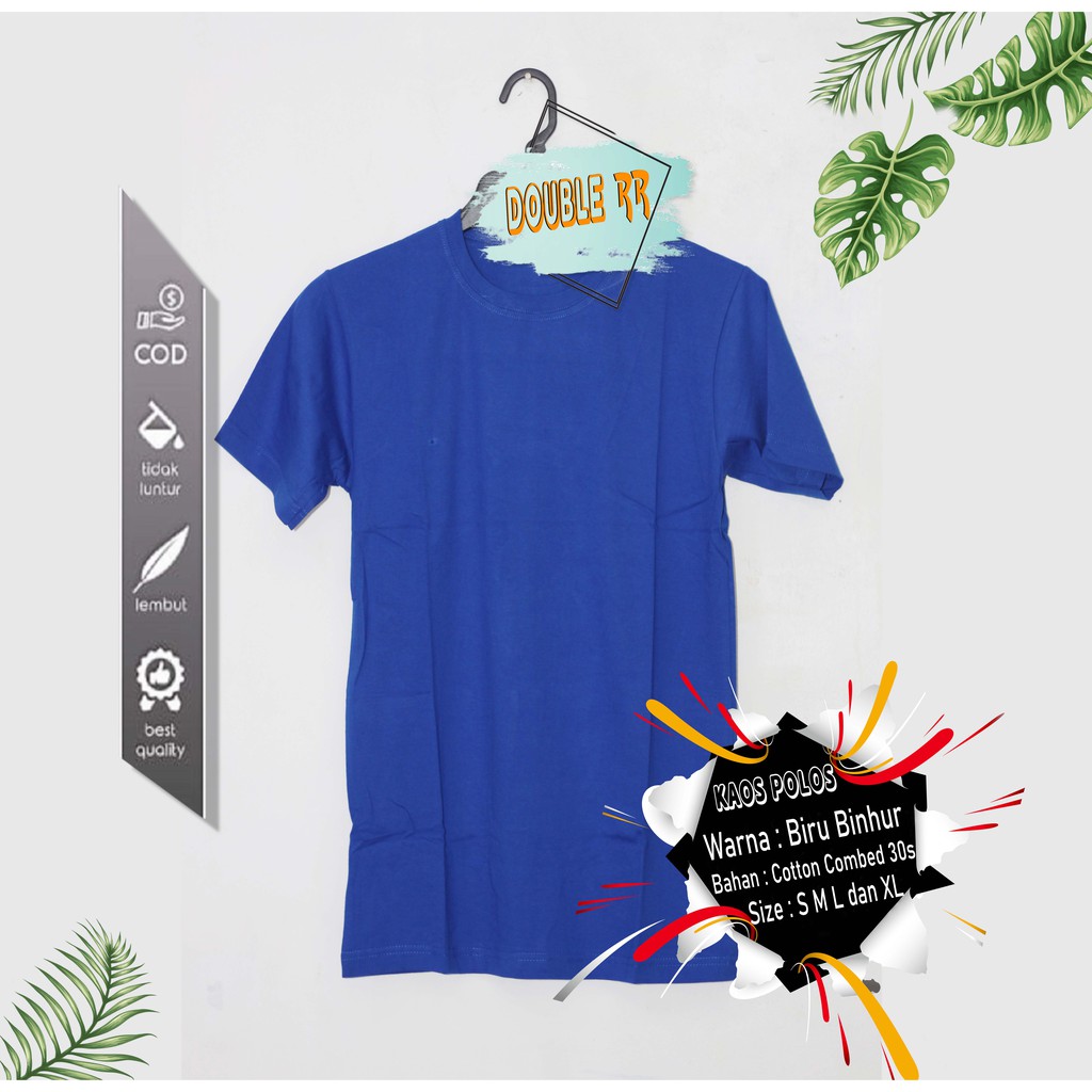 KAOS POLOS DISTRO  COTTON 100%, COMBED 30S  PRIA/WANITA BANYAK WARNA  NAVY BIRU BINHUR BIRU TURKIS TUA BIRU TURKIS MUDA BIRU TELOR ASIN