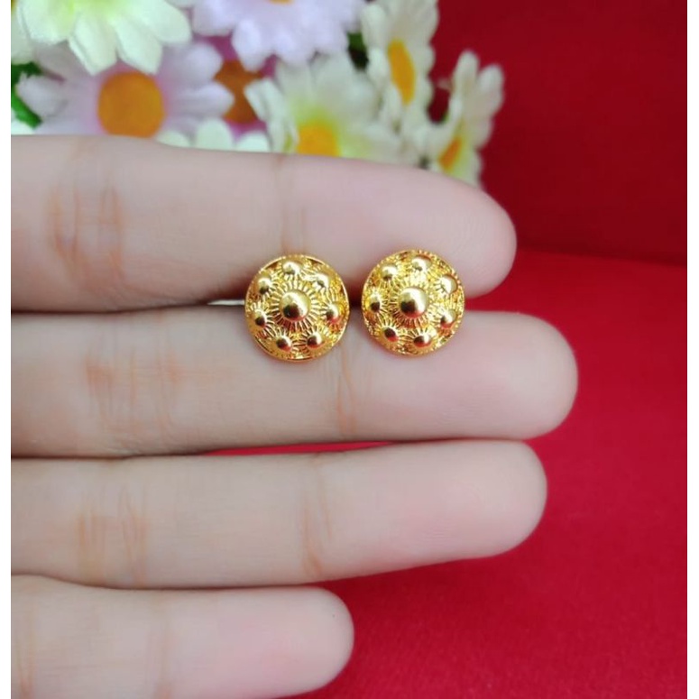 Anting emas muda kadar 35% anting tusuk emas muda/perhiasan emas kadar rendah