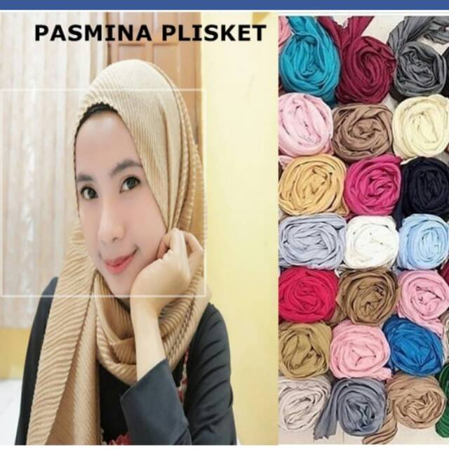 Pasmina plisket pashmina prisket hijab jilbab square bela bella polycoton murah