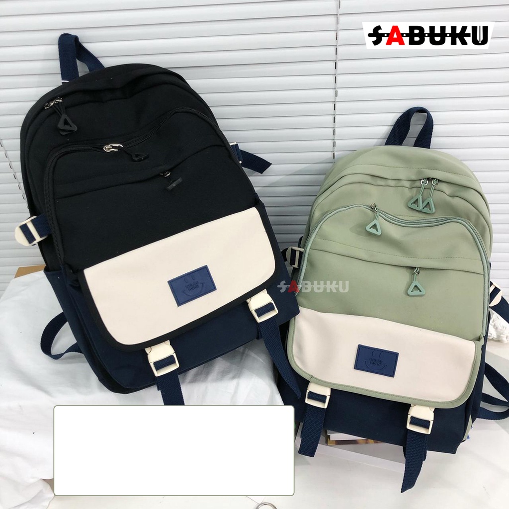 Tas Ransel Pria Wanita Fashion Remaja Kekinian Tas Ransel Sekolah Backpack Korea Multifungsi -211