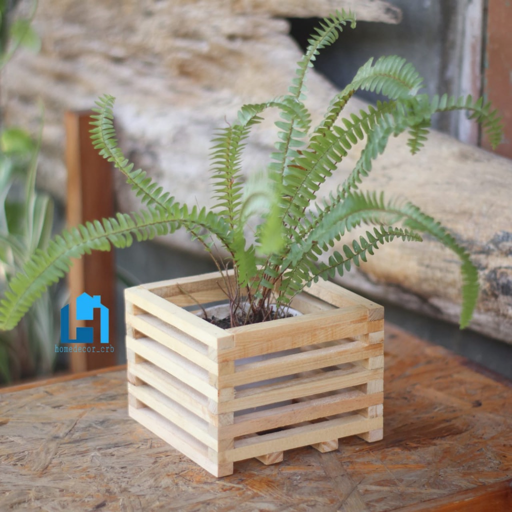 Pot bunga kayu kotak / Pot bunga kayu minimalis