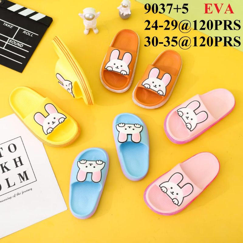 Sandal selop anak perempuan ringan dan empuk motif Rabbit kelinci kekinian sandal karet wanita untuk anak anak nyaman