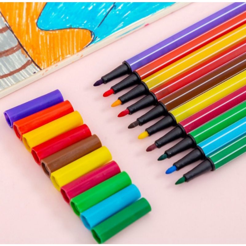 

(PROMO) SPIDOL WARNA WARNI ISI 12PCS DAN 24PCS / SPIDOL LUKIS WARNA ANAK