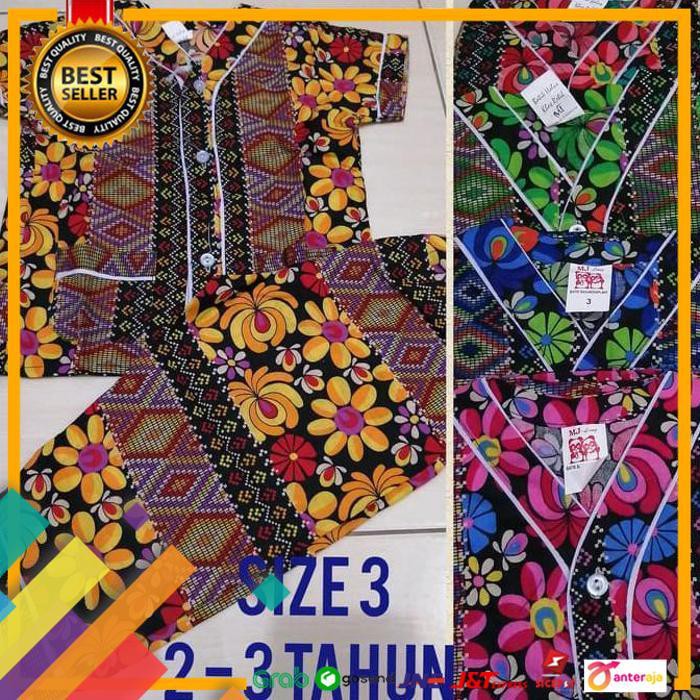 ON SALE.. BAJU TIDUR PIYAMA ANAK KATUN 2-3TAHUN/ PIYAMA BATIK ANAK CEWEK COWOK - 2-3 TAHUN, HIJAU
