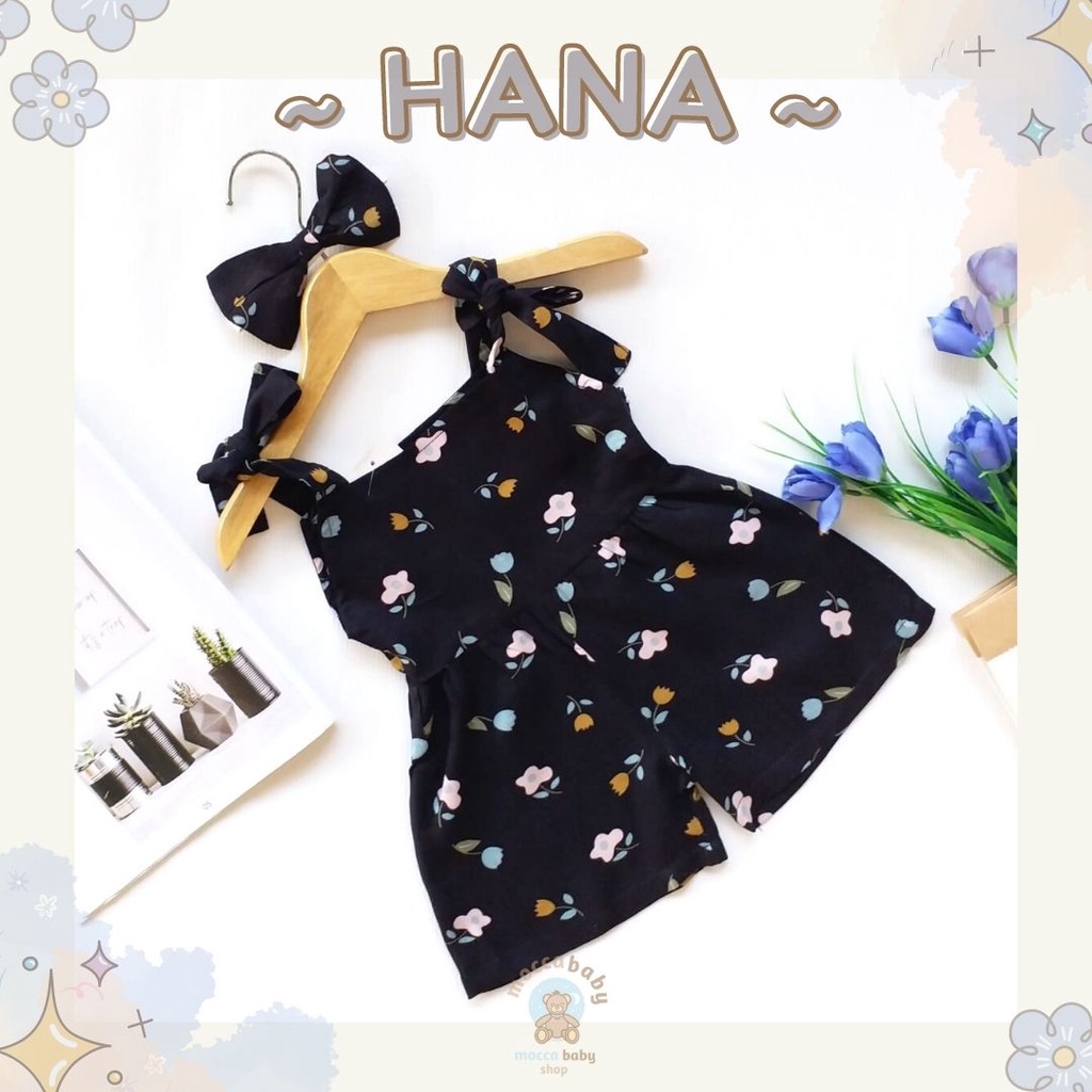 MBSS - BBB JUMPSUIT HANA setelan anak perempuan jumper bayi motif bunga lucu free headband PART 1