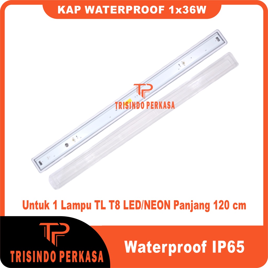 Kap TL T8 LED 1x36 waterproof IP65 120cm rumah lampu Housing outdoor