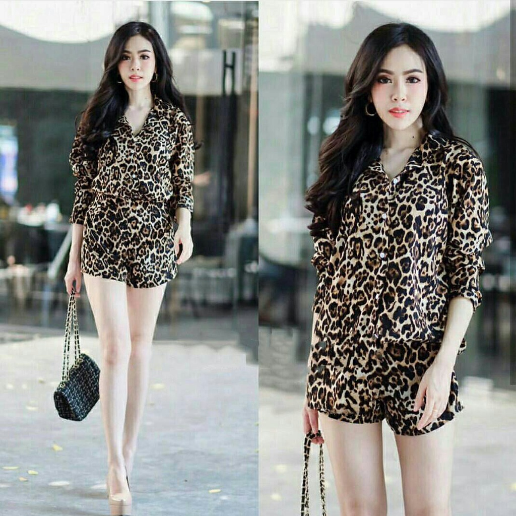 *[GLFK] Jumpsuit Motif Leopard / Pakaian Wanita / Jumpsuit Leopard Fashion Kekinian / Jumpsuit Korea