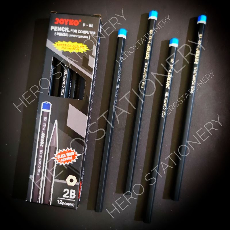 

Pensil 2B pencil joyko kayu hitam black wood P-92 . 12 unit