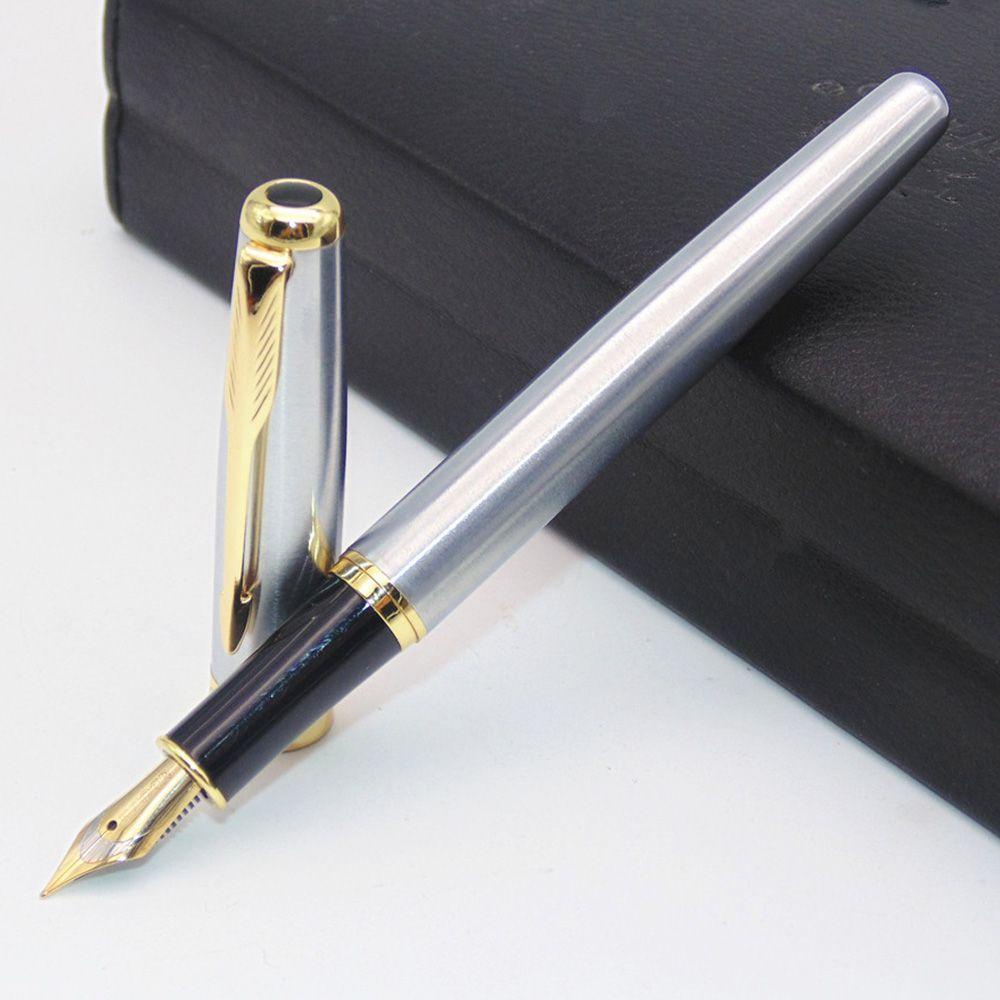 Lanfy Fountain Pen Stainless Steel Bisnis Lis Emas M