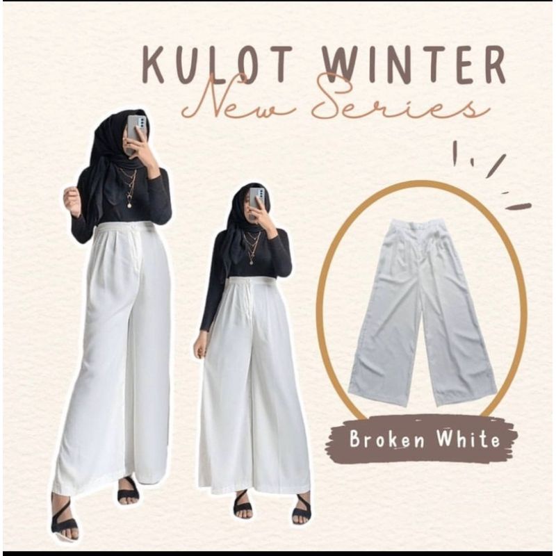 KULOT WINTER Celana Kulot Wanita Series Pants Fashion OOTD Wanita Kekinian Simple Kulot Polos Elegan