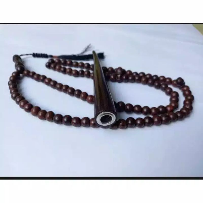 Kalung tasbih pria + Pipa cangklong galih asem/Once galih asem/Pipa galih asem/Pipa roko