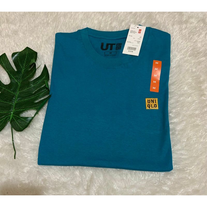 Kaos Uniqlo Logo Pria Wanita Lengan Pendek/Tshirt Uniqlo Unisex-Biru tosca