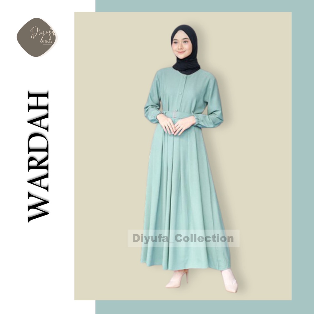 Baju Gamis Wanita Cewek Remaja Terbaru kekinian Alsize / Jumbo Kancing Dada Dress Moscrepe Busui-WARDAH