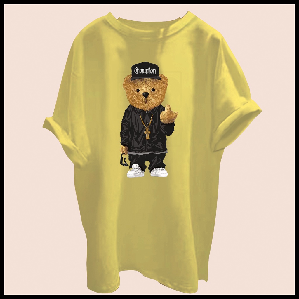 CALVIERO SHOP - BAJU KAOS ATASAN WANITA BAD BEAR PRINT