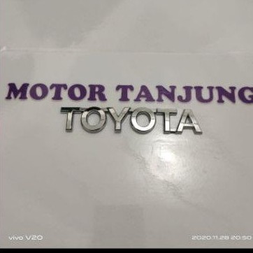 emblem tulisan Toyota crom original plus lem 3M