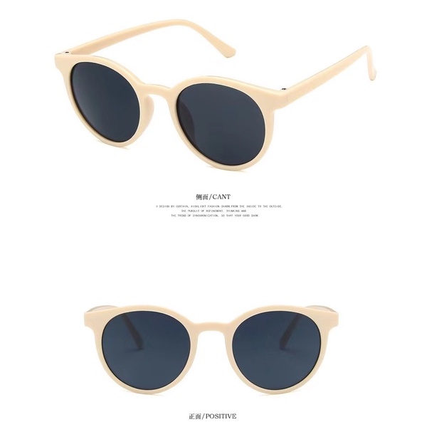 (Rowling)Kacamata Hitam  Wanita Pria Wanita Fashion Sunglasses Eyewear Frame Import Kacamata Fashion-Ka-7 C3 Cream