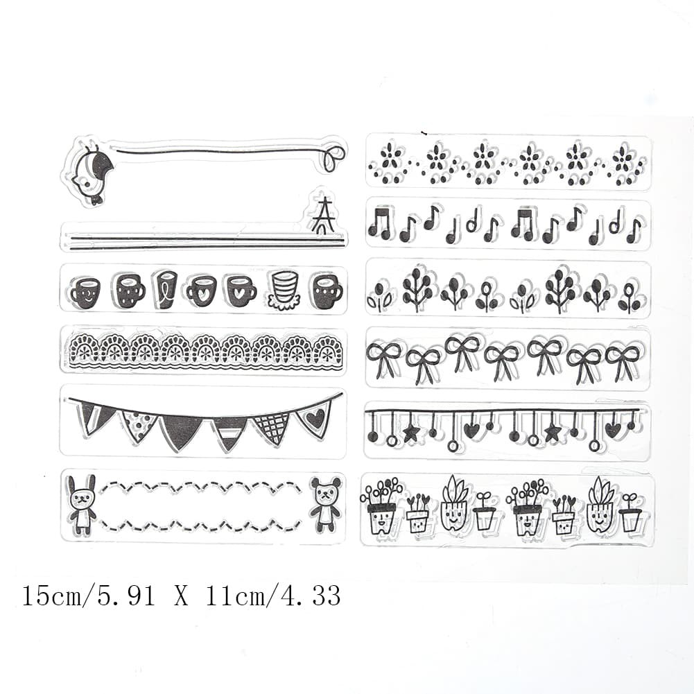 Clear Stamp (Stempel Transparan/Bening) - Decorative Lines