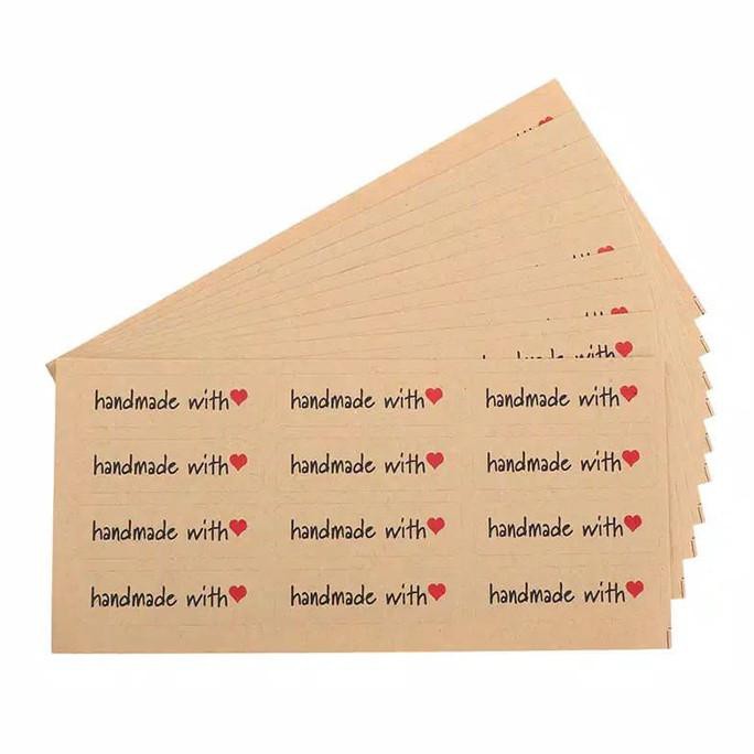 

Stiker label "Handmade With Love" buat paket & hadiah isi 20 pcs/lbr - Isi 12