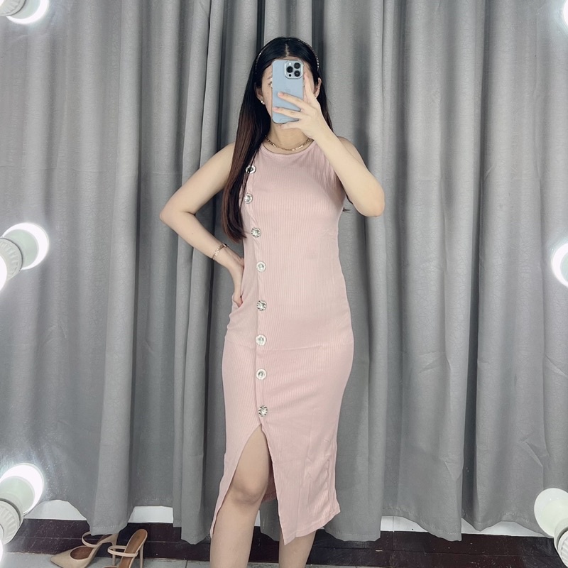 Vania button tanktop dress